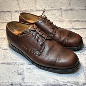 1803 Leather Cap Toe Shoes Oxford Lace Up Mens Brown 45